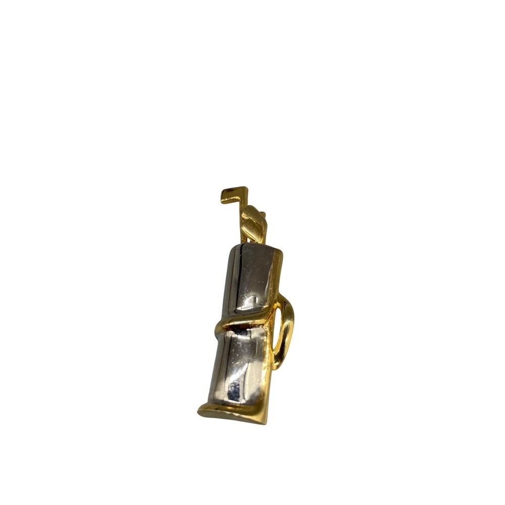 Vintage Two Tone Gold Silver Golf‎ Bag Brooch Pin Sports Novelty Jewelry